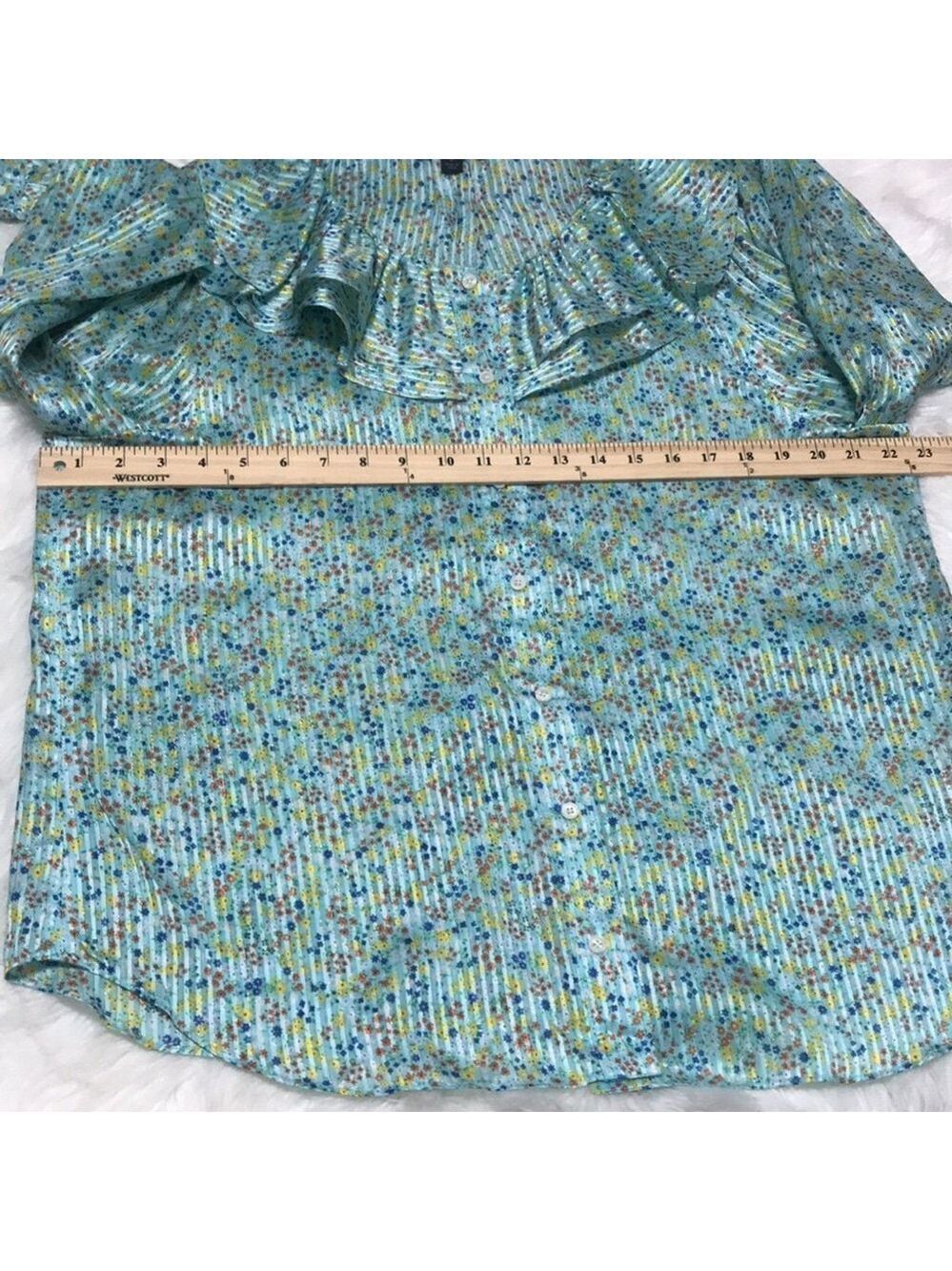NWOT J. Crew Ruffle Collar Top Sz Large - Picture 5 of 10